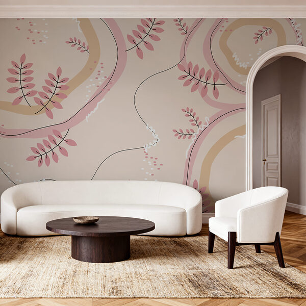 Estampado floral en rosa y beige Estampado floral en rosa y beige