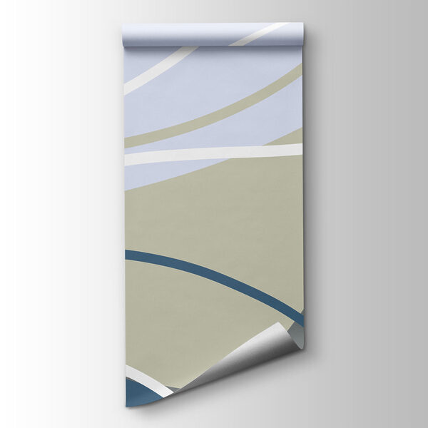 Blue and grey wavy lines