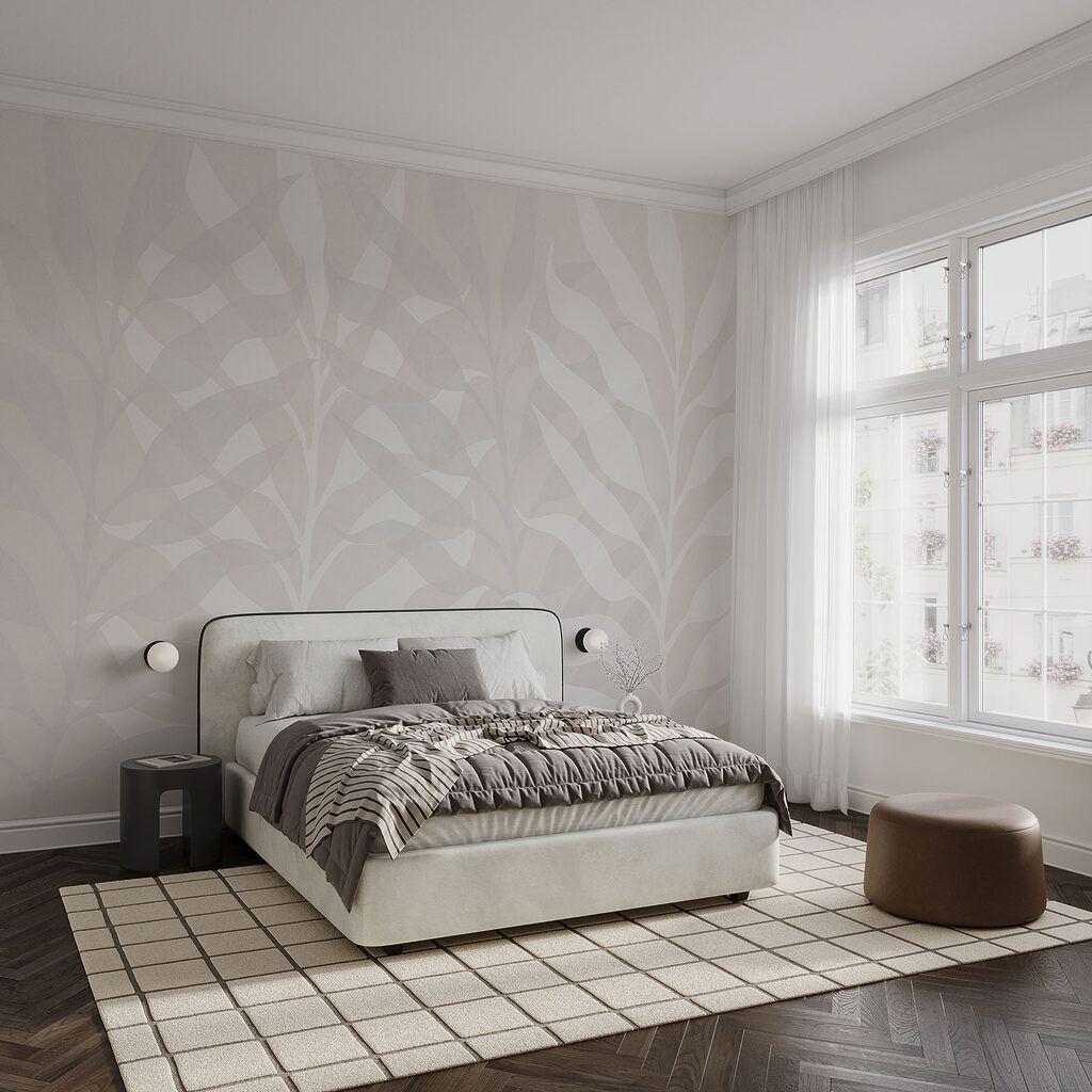 Diseño de hojas en blanco y gris Diseño de hojas en blanco y gris