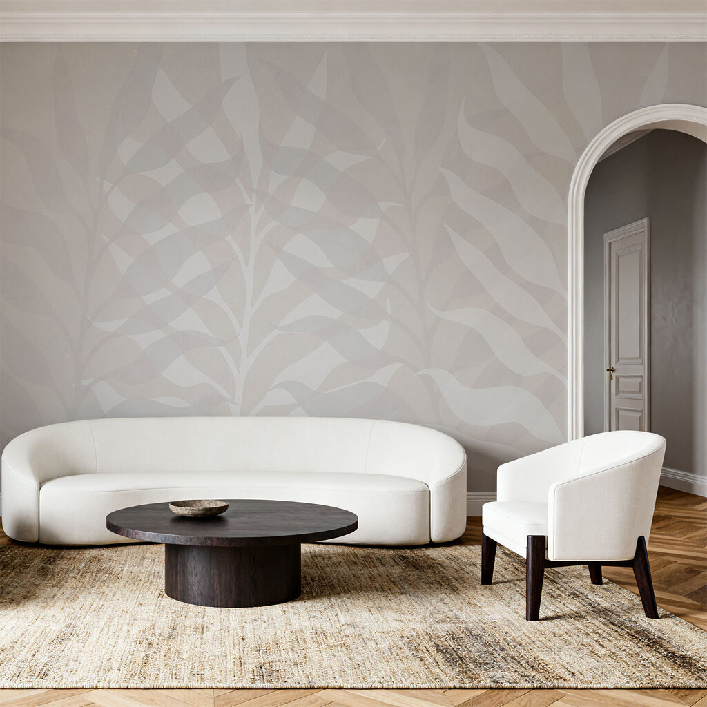 Diseño de hojas en blanco y gris Diseño de hojas en blanco y gris