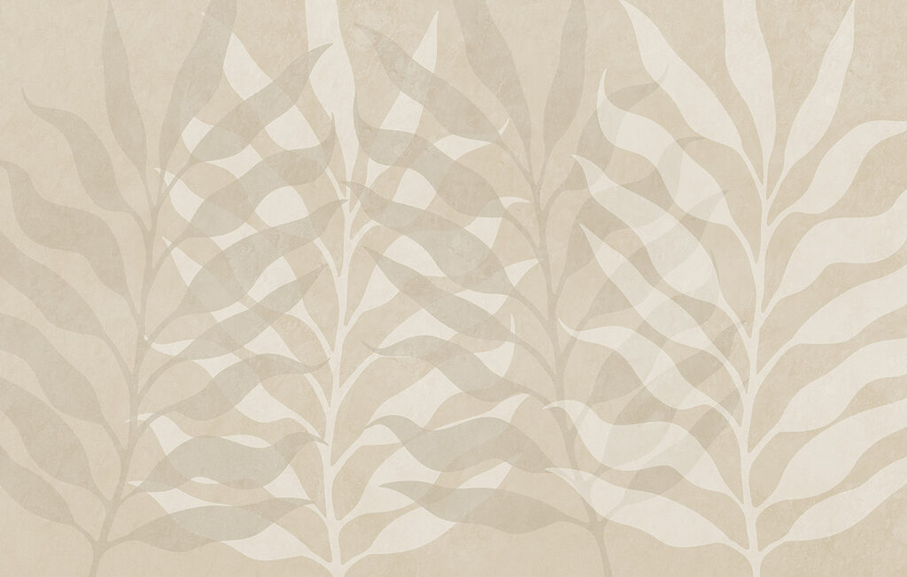 White and tan leaf pattern