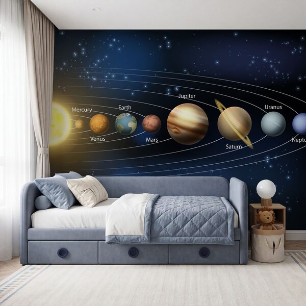 Sistema solar con planetas y estrellas Sistema solar con planetas y estrellas