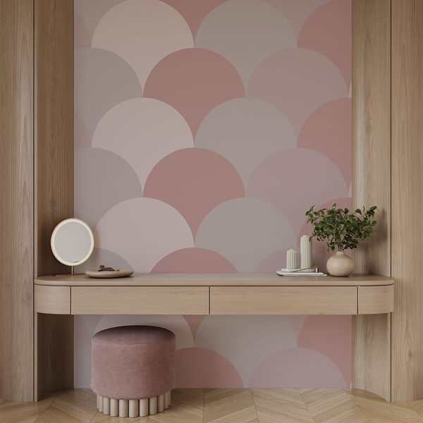 Diseño de círculos en rosa y gris Diseño de círculos en rosa y gris