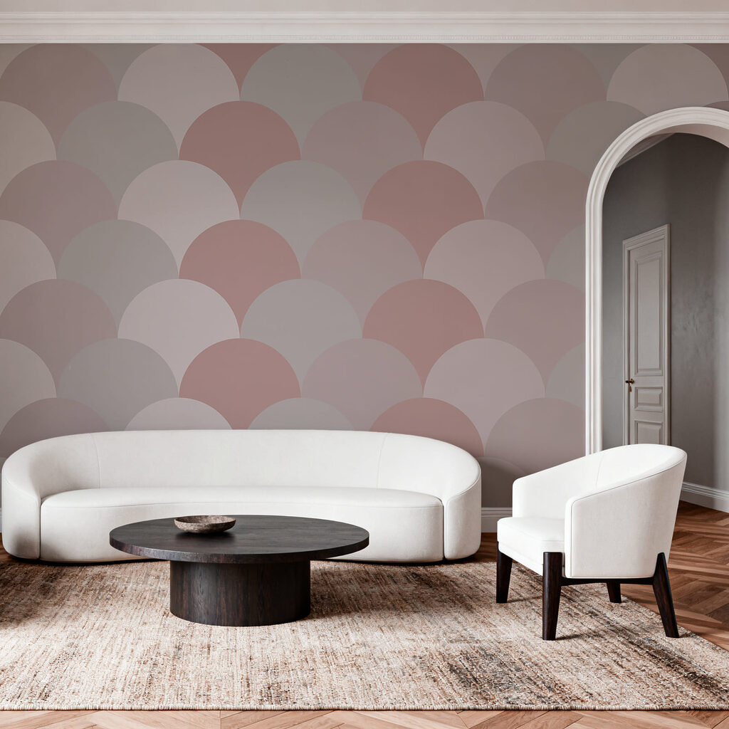 Diseño de círculos en rosa y gris Diseño de círculos en rosa y gris