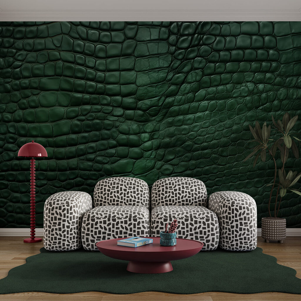 Superficie verde con textura y motivos únicos Superficie verde con textura y motivos únicos