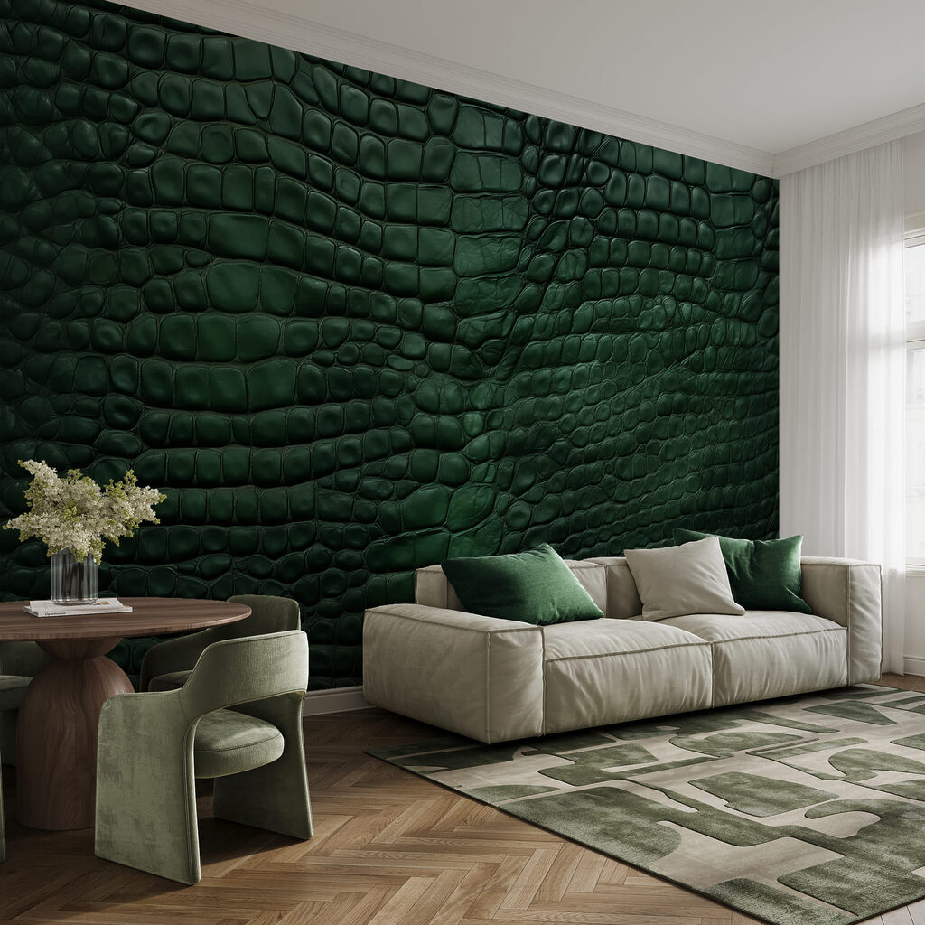 Superficie verde con textura y motivos únicos Superficie verde con textura y motivos únicos
