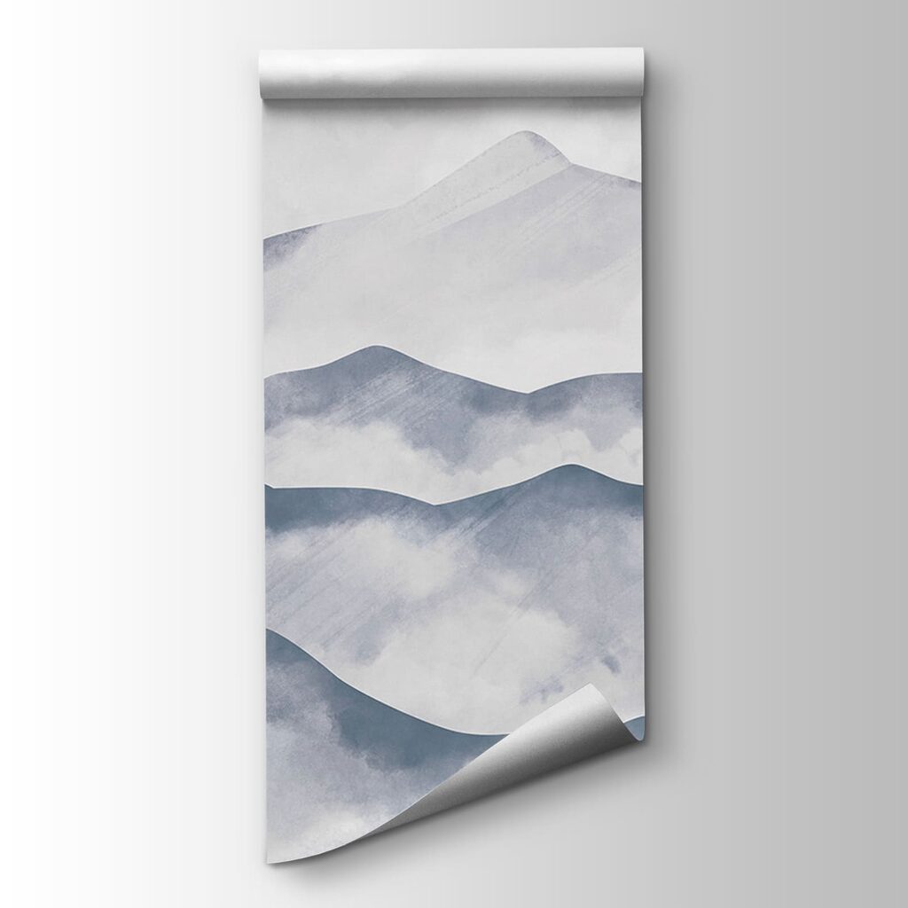 Mountain range with clouds