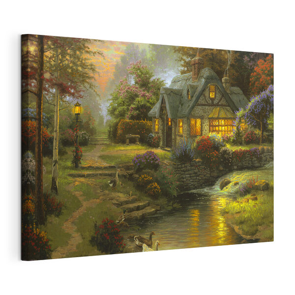 Cuadros Un cuadro que representa una casita junto a un río (SKU: s19095) Cuadros Cuadros Un cuadro que representa una casita junto a un río (SKU: s19095)
