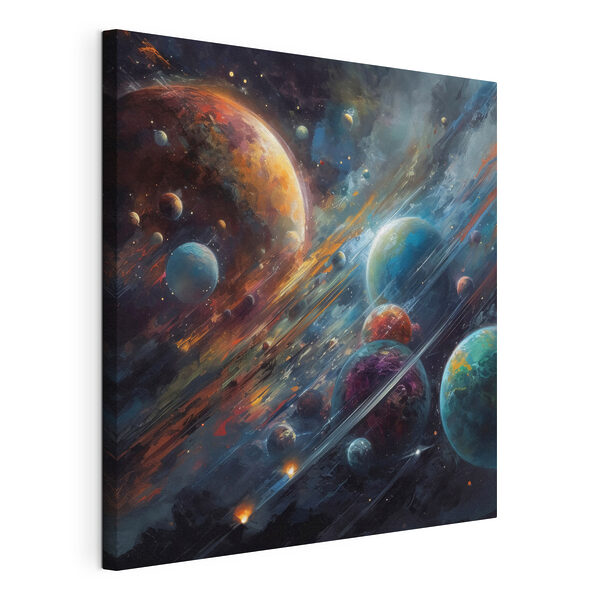 Planetas en el espacio, junto a otros planetas y estrellas Cuadros Planetas en el espacio, junto a otros planetas y estrellas