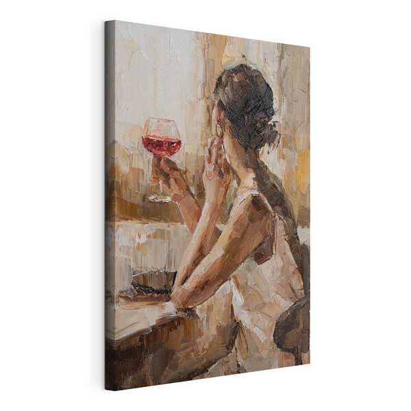 Cuadros Un cuadro en el que aparece una mujer sosteniendo una copa de vino (SKU: s34590) Cuadros Cuadros Un cuadro en el que aparece una mujer sosteniendo una copa de vino (SKU: s34590)