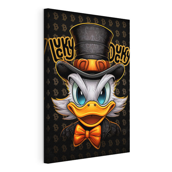 Pato de dibujos animados con sombrero de copa Cuadros Pato de dibujos animados con sombrero de copa