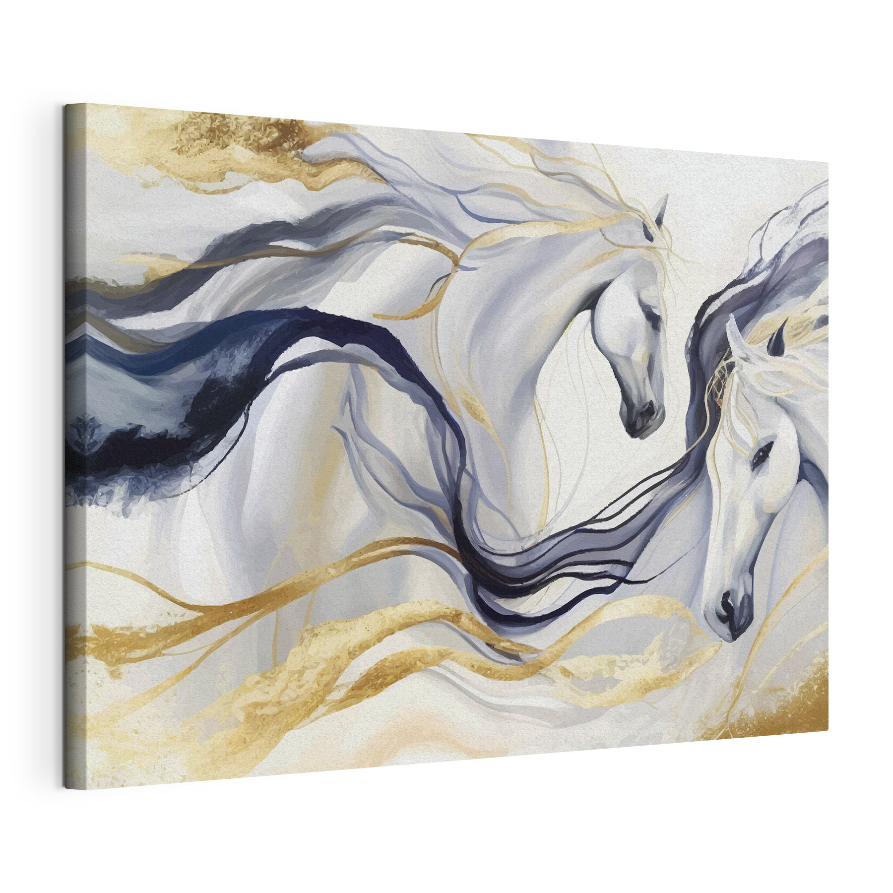 Flowing manes of elegant horses Flowing manes of elegant horses