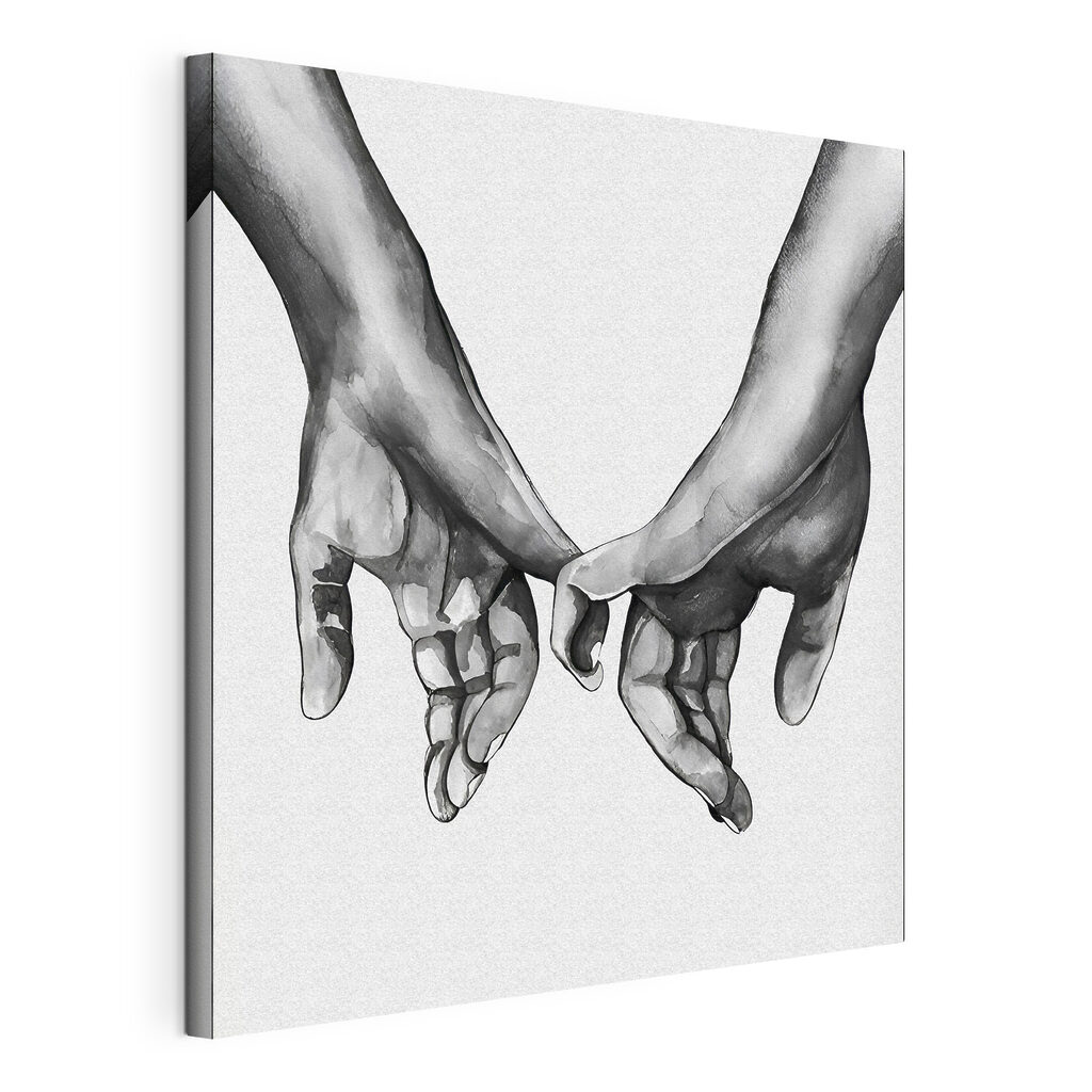 A drawing of two hands holding each other