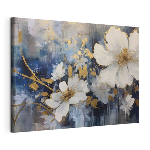 Cuadros Elegancia floral en azul y blanco