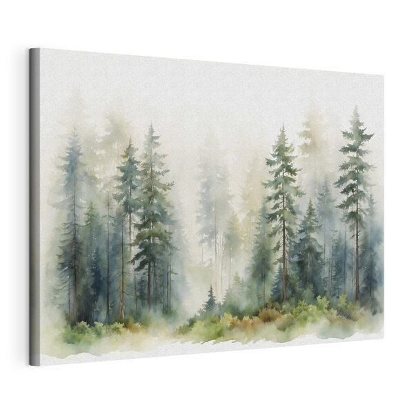 Cuadros Una acuarela de un bosque