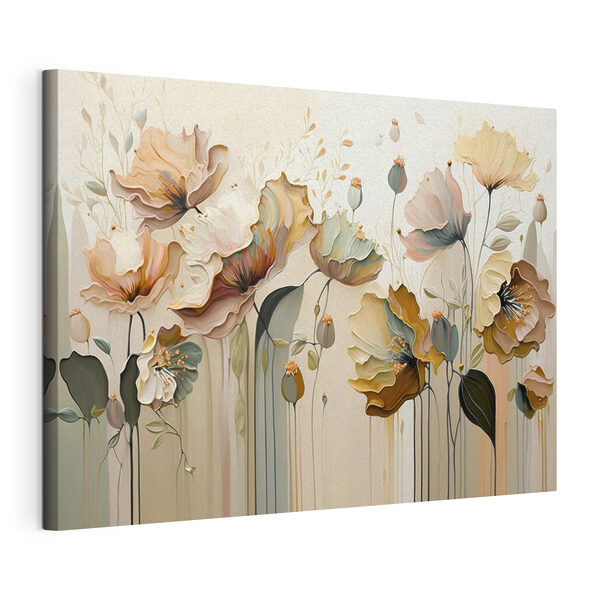 Cuadros Cuadros Un cuadro de flores en una pared (SKU: s37538)