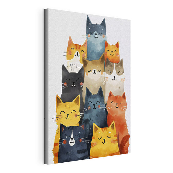 Un grupo de gatos de diferentes colores Cuadros Un grupo de gatos de diferentes colores
