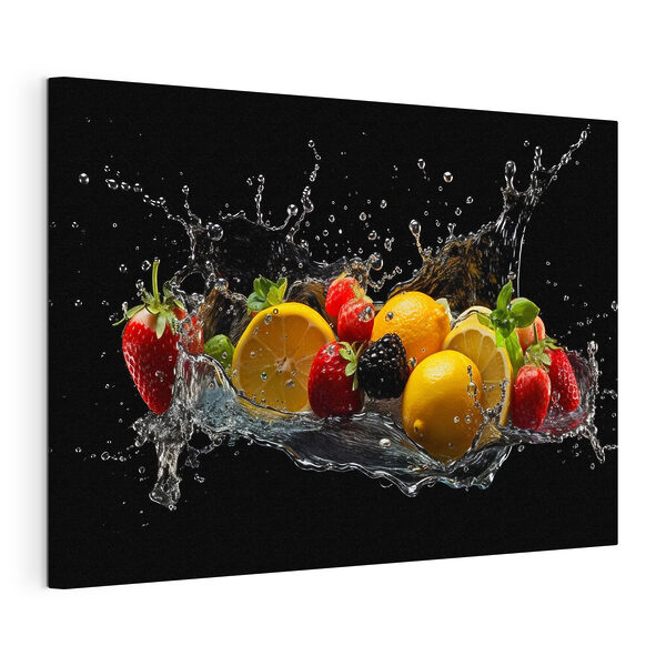 Cuadros A group of fruits splashing into water (SKU: s37044) Cuadros A group of fruits splashing into water (SKU: s37044)