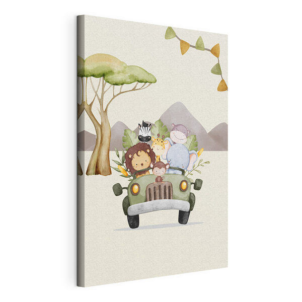 Cuadros Una caricatura de animales en un coche (SKU: s37915) Cuadros Cuadros Una caricatura de animales en un coche (SKU: s37915)