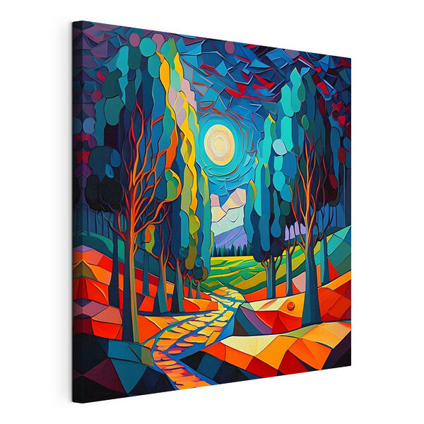 Cuadros Cuadros Un paisaje colorido con árboles y un sendero (SKU: s38054)