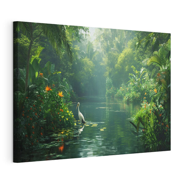 Cuadros Un pájaro en el río
