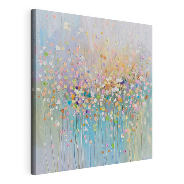 Cuadros Un cuadro de flores sobre fondo azul