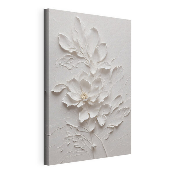Cuadros Una flor blanca con hojas