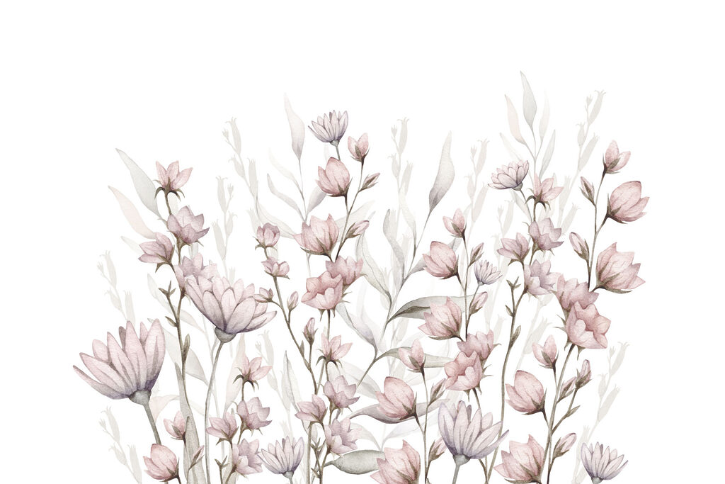 Painting of flowers and leaves