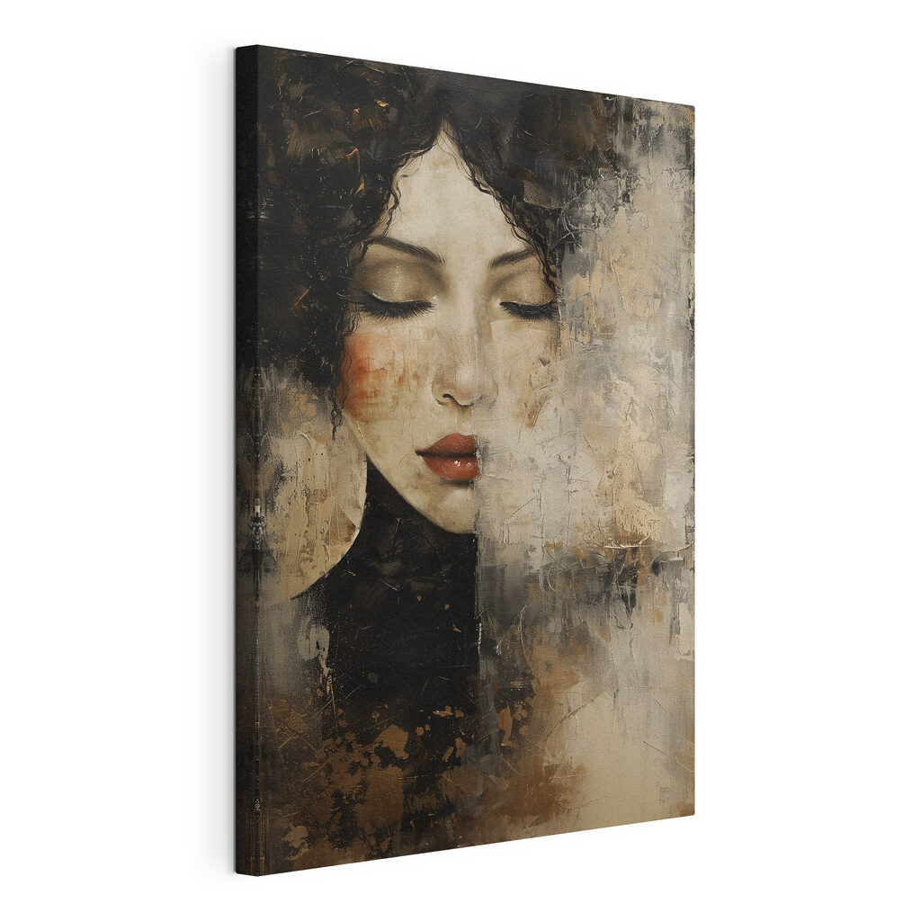 A woman with her eyes closed A woman with her eyes closed