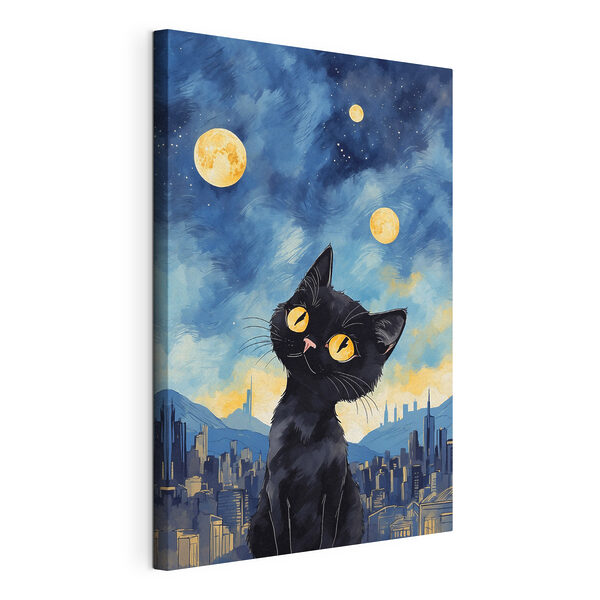 Cuadros Cuadros Un gato mirando a la luna (SKU: s38861)