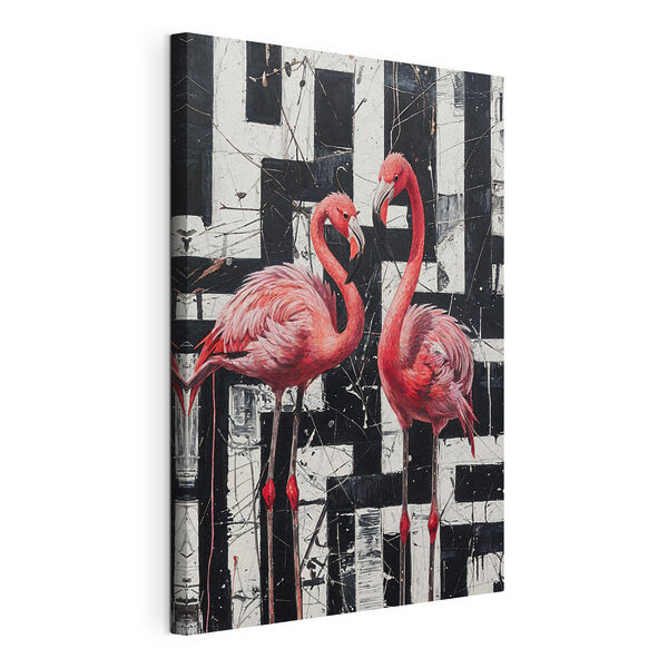 Cuadros Un cuadro de flamencos sobre un fondo en blanco y negro (SKU: s38954) Cuadros Cuadros Un cuadro de flamencos sobre un fondo en blanco y negro (SKU: s38954)