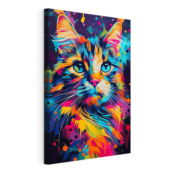 Un gato de colores vivos con ojos azules Cuadros Un gato de colores vivos con ojos azules