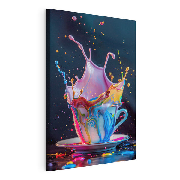 Cuadros Un líquido de colores que salpica dentro de una taza (SKU: s39218) Cuadros Cuadros Un líquido de colores que salpica dentro de una taza (SKU: s39218)