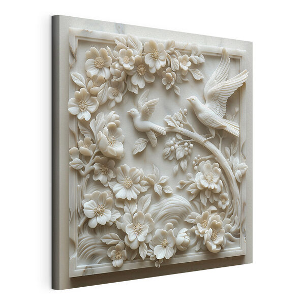 Cuadros Escultura blanca de pájaros y flores (SKU: s39728) Cuadros Cuadros Escultura blanca de pájaros y flores (SKU: s39728)
