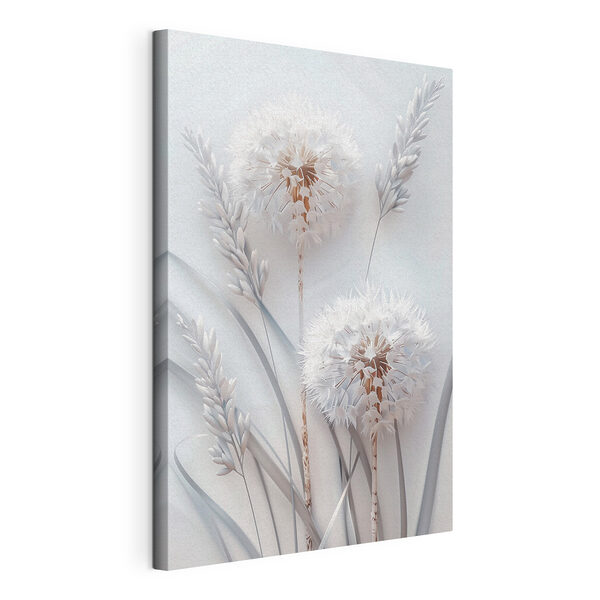 Cuadros Flor blanca con hojas blancas