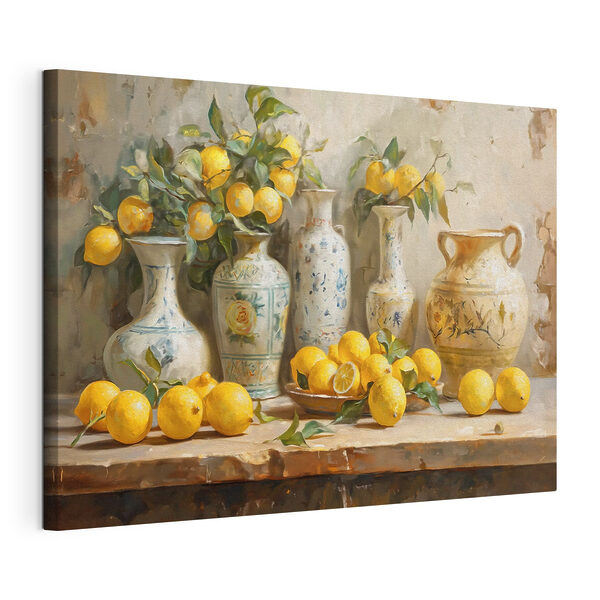 Cuadros Cuadros Cuadro de limones y jarrones sobre una mesa (SKU: s39833)
