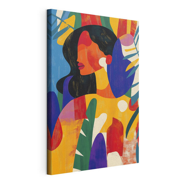 Mujer con hojas de colores Cuadros Mujer con hojas de colores