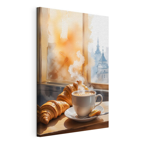 Cuadros Una taza de café y unos cruasanes sobre una mesa (SKU: s40405) Cuadros Cuadros Una taza de café y unos cruasanes sobre una mesa (SKU: s40405)