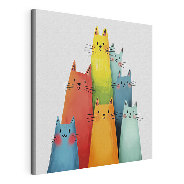 Cuadros Grupo de gatos de diferentes colores (SKU: s40041) Cuadros Cuadros Grupo de gatos de diferentes colores (SKU: s40041)