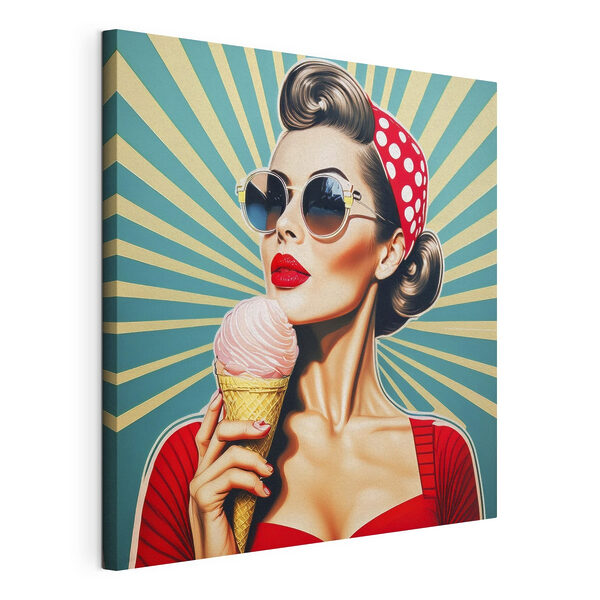 Cuadros Cuadros Mujer con un cucurucho de helado (SKU: s40718)