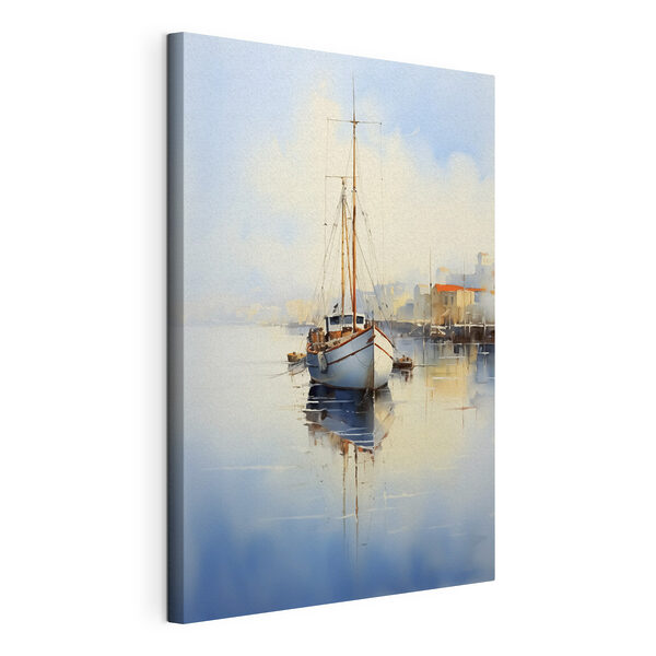 Cuadros Cuadros Acuarela de un barco en un puerto (SKU: s40688)