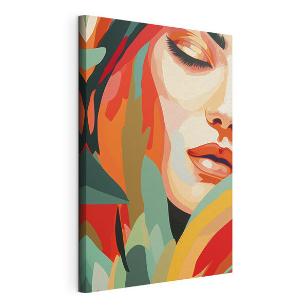 Cuadros Rostro de mujer con hojas de colores (SKU: s40815) Cuadros Cuadros Rostro de mujer con hojas de colores (SKU: s40815)
