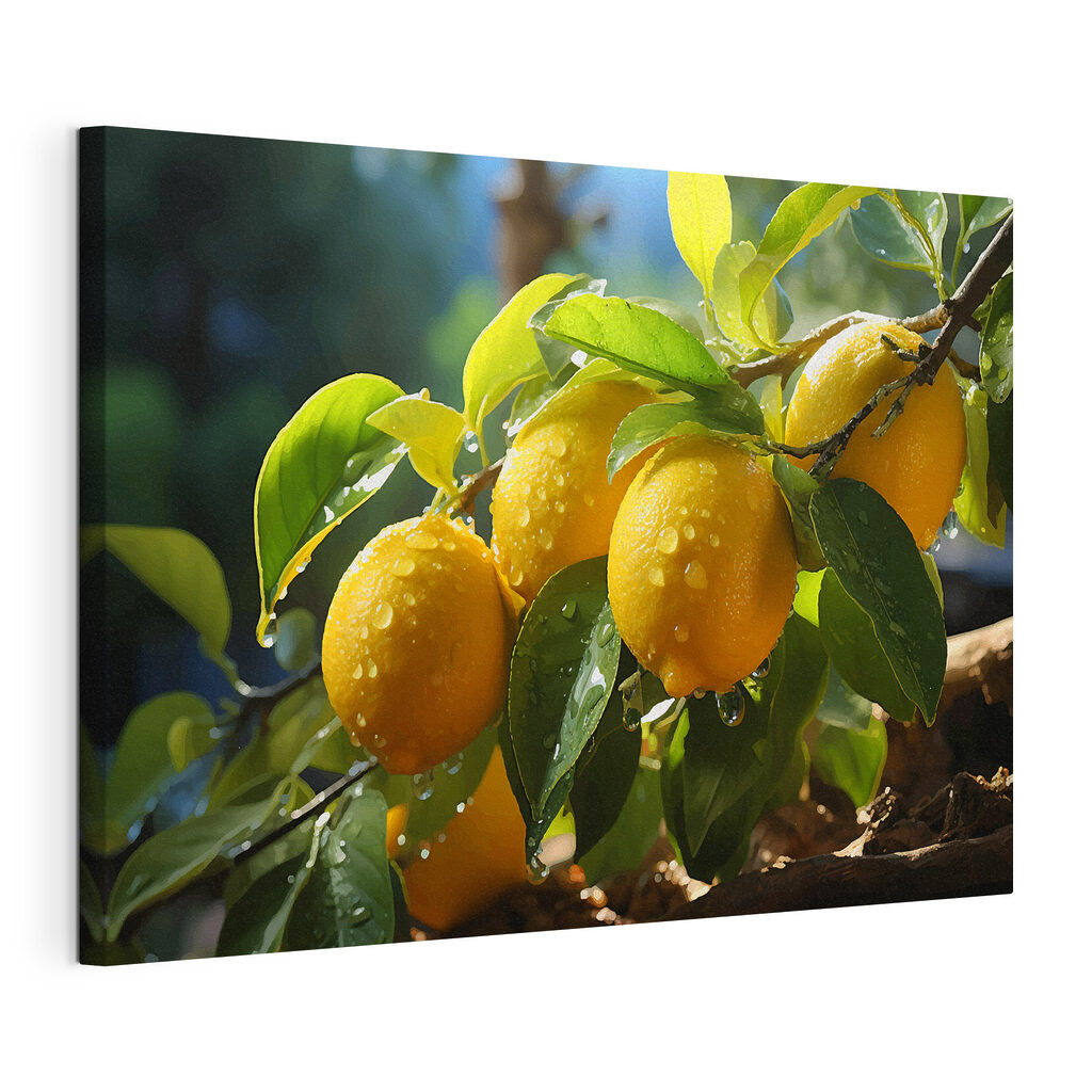 Group of lemons on a tree