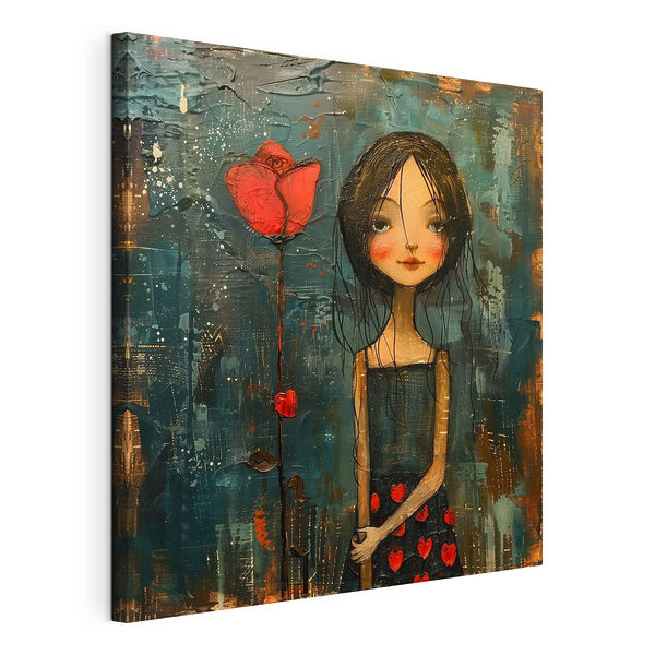 Cuadros Cuadro de una niña con una flor en la mano (SKU: s40897) Cuadros Cuadros Cuadro de una niña con una flor en la mano (SKU: s40897)