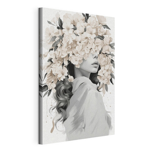 Mujer con flores en la cabeza Cuadros Mujer con flores en la cabeza