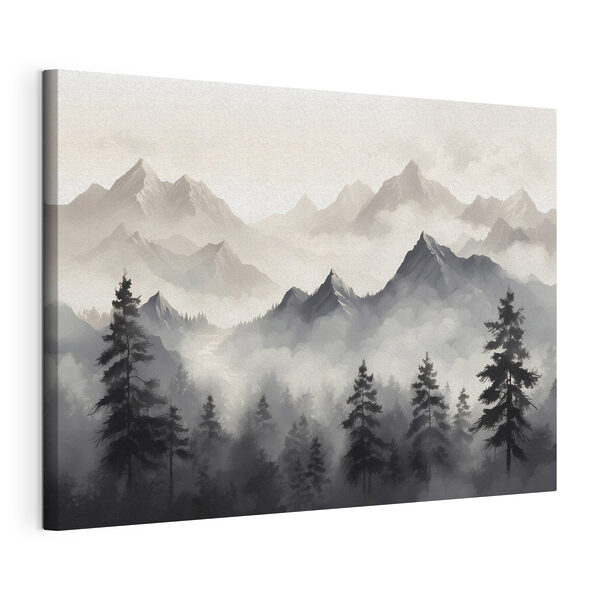 Cuadros Paisaje de montañas y árboles