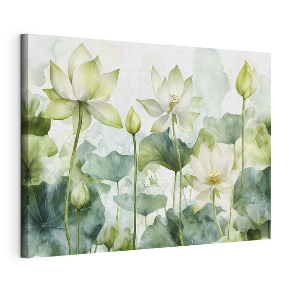 Cuadros Cuadros Cuadro de flores blancas y hojas verdes (SKU: s41226)