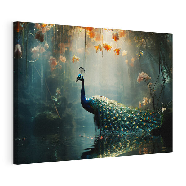 Cuadros Cuadros Un pavo real en un estanque (SKU: s41425)