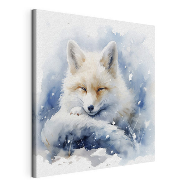 Cuadros Acuarela de un zorro tumbado en la nieve (SKU: s41436) Cuadros Cuadros Acuarela de un zorro tumbado en la nieve (SKU: s41436)