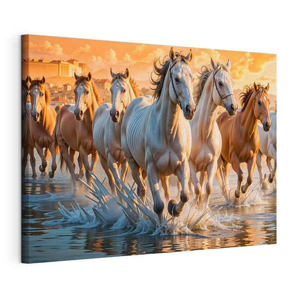 Cuadros Un grupo de caballos corriendo por el agua (SKU: s41740) Cuadros Cuadros Un grupo de caballos corriendo por el agua (SKU: s41740)